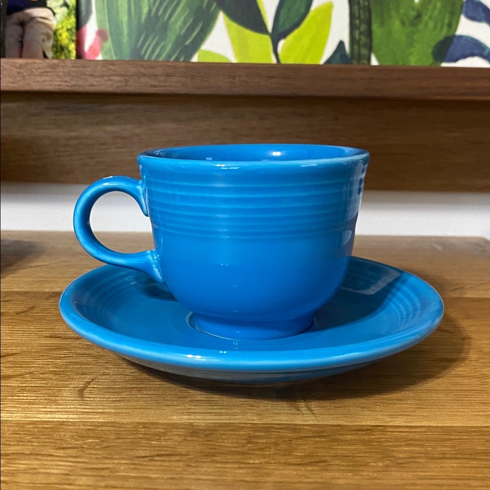 Fiesta Cup and Saucer Peacock Blue